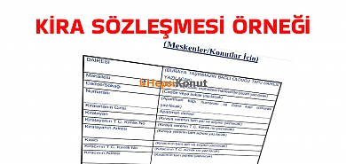 Hazır kira sözleşmesi örneği 2024 - (Word - PDF)